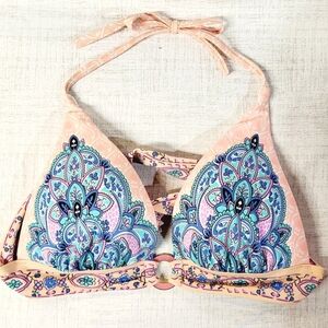 VICTORIA'S SECRET Paisley Mandala Print Pink Bikini Top | SZ M